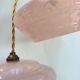 Pair of Art Deco suspensions in pink Clichy glass