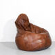 Midcentury modern leather patchwork bean bag, 1970