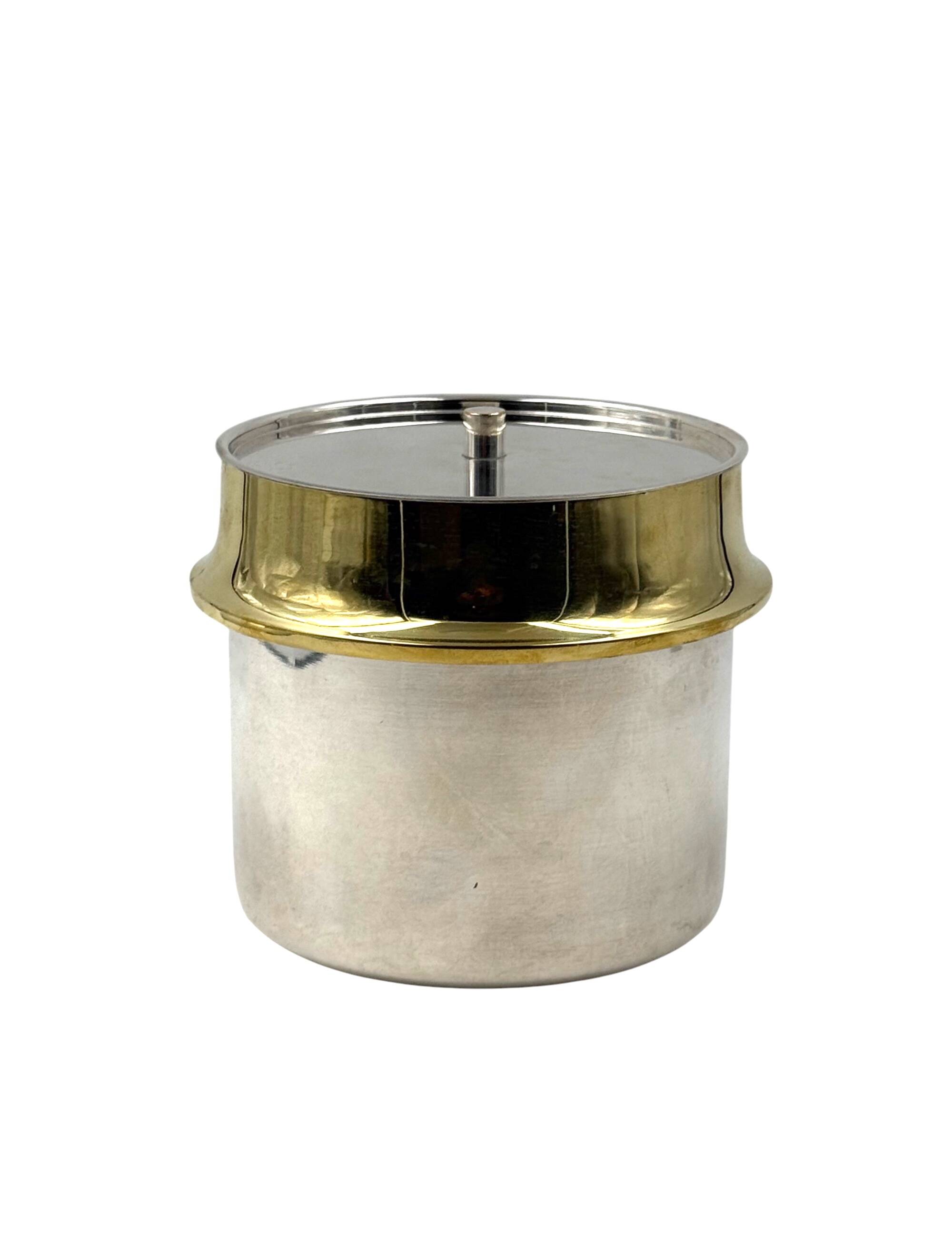 Hollywood regency gold Ice Bucket, Italy ca. 1980s