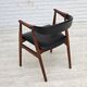 1960s, Danish armchair. Teak wood, black artificial leather.