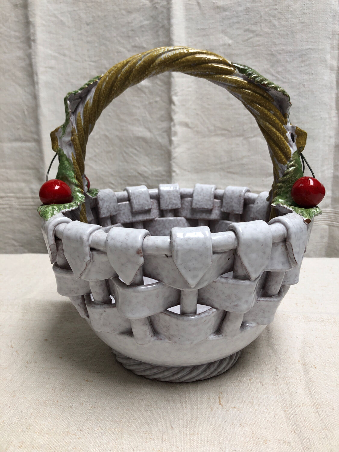 Cherry earthenware basket