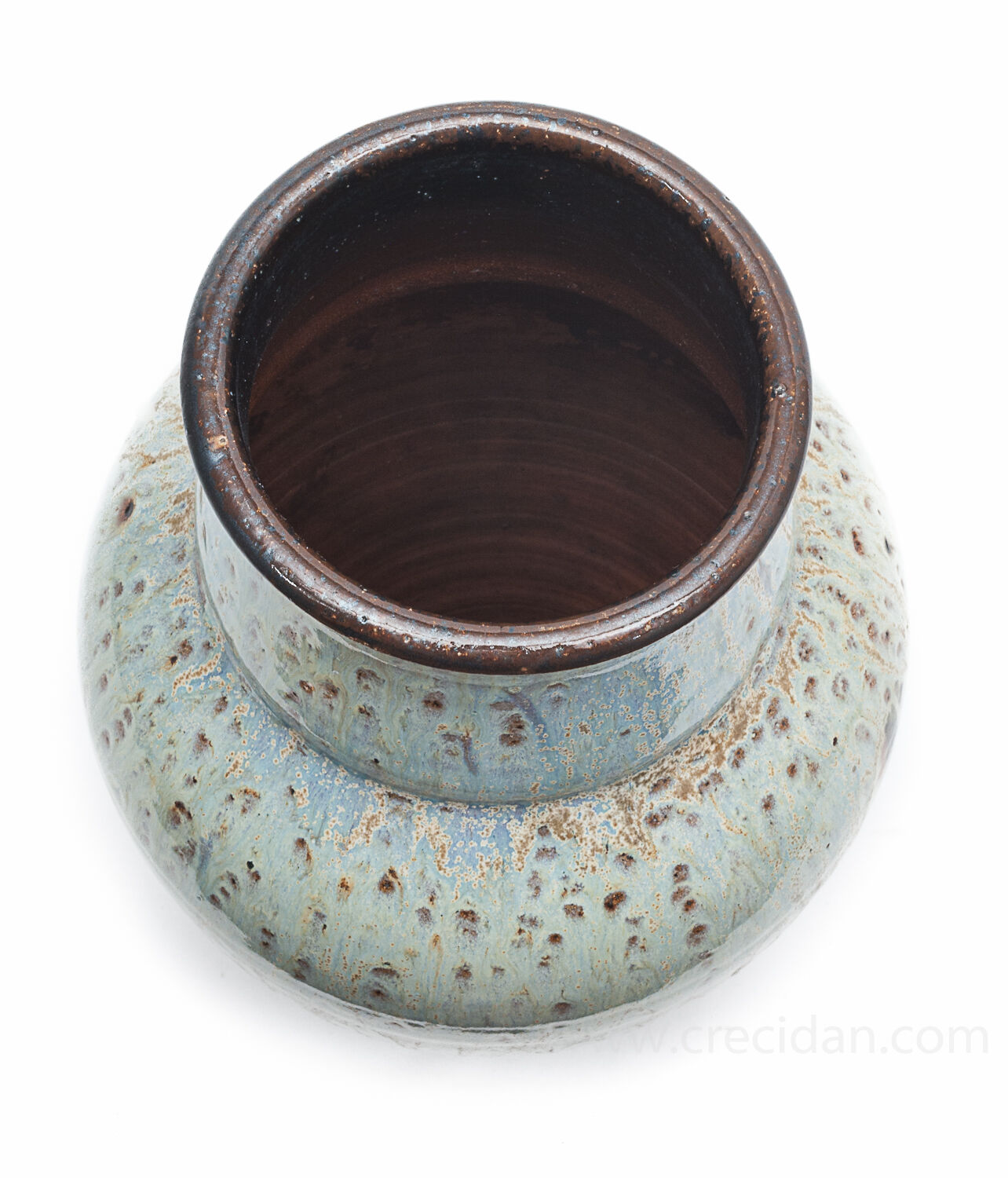 Enamelled sandstone vase