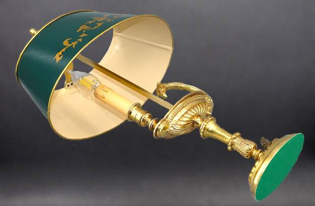 Bronze Gilt Bouillotte Lamp in Directoire Style "Lucien Gau"