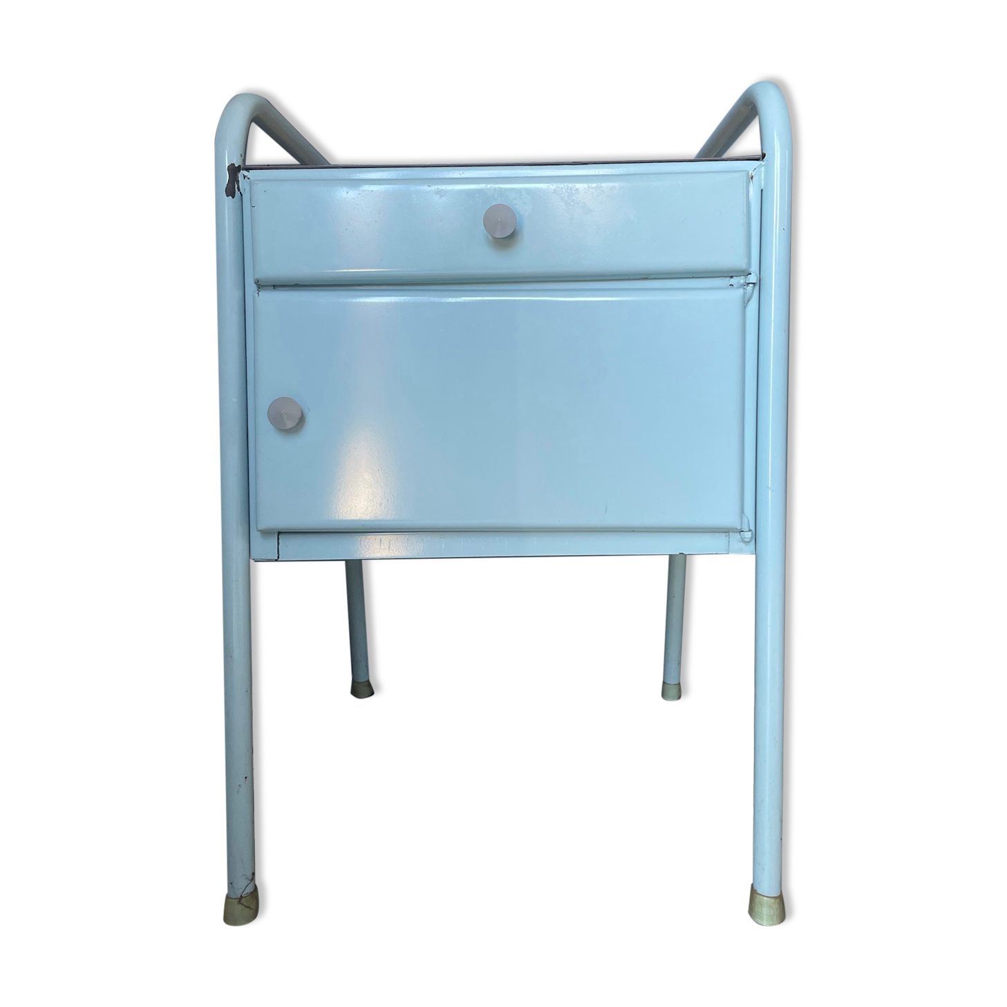 Metal boarding school/convent bedside