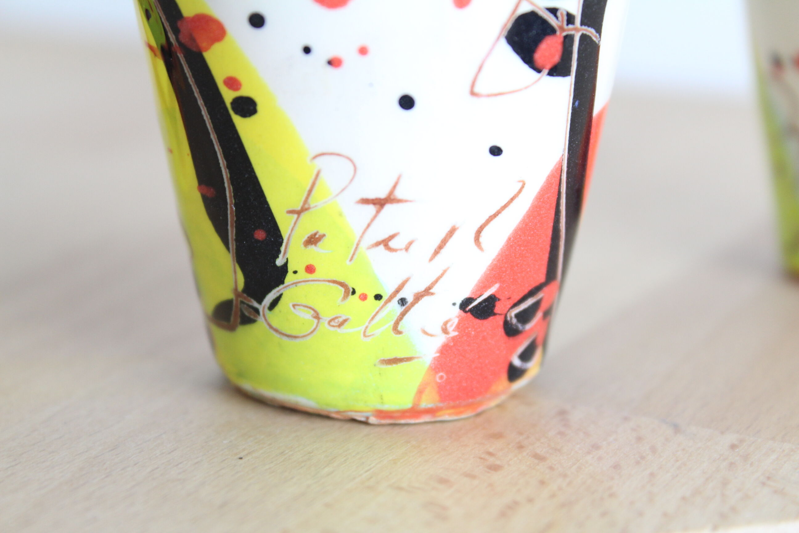 Set of 4 cups espresso/coffee glazed ceramic Patrick Galtier