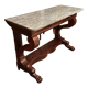 Console on legs claws to a drawer mahogany marble tray Restoration