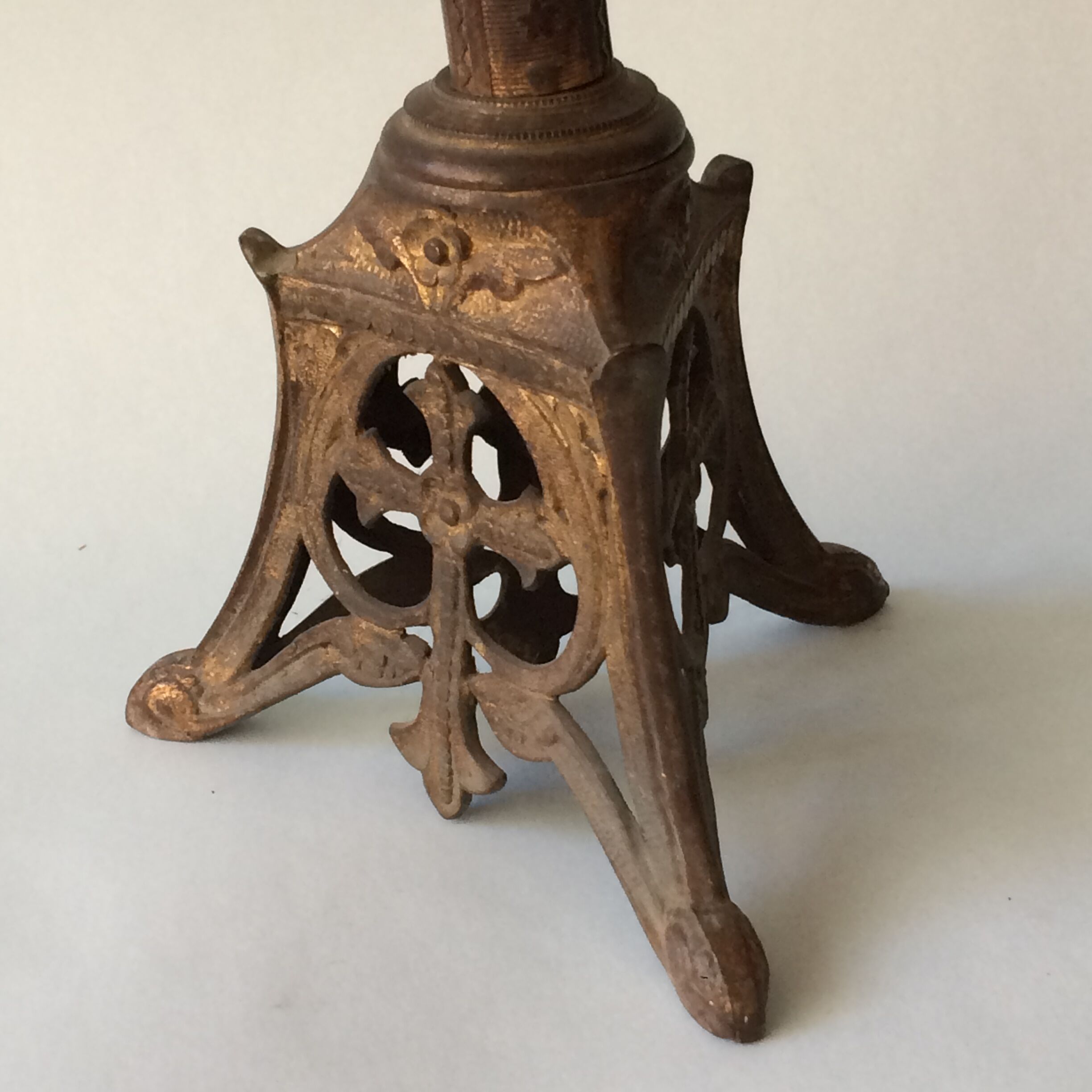 Pair of gilded bronze church candle holders