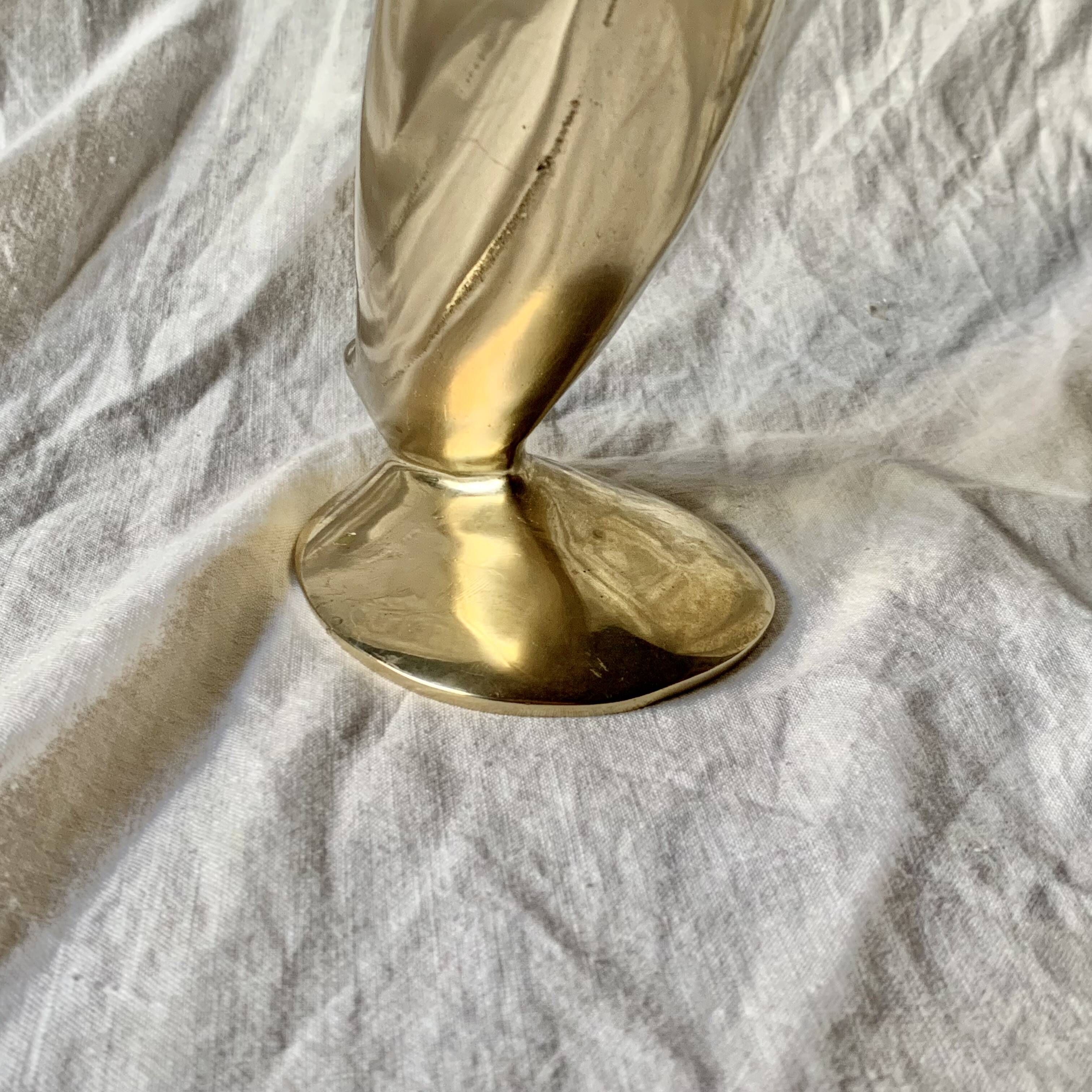 Vintage Gold Brass Heron - 43cm