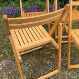 Set of 4 vintage beech folding chairs