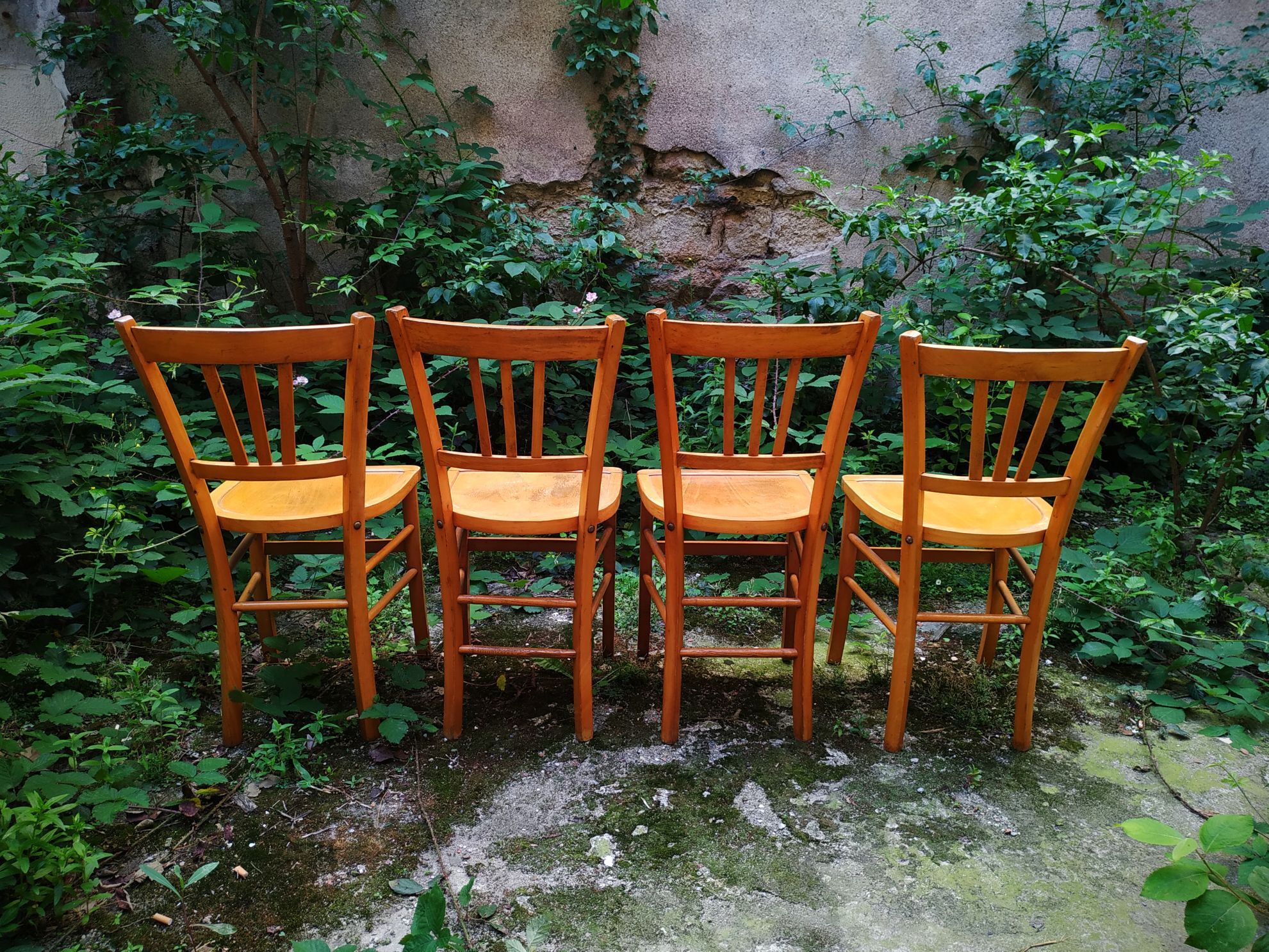 Series of four Luterma bistro chairs