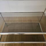 Small rolling trolley in chromed metal