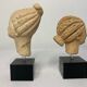 Antiquity two heads Greek woman with terracotta bun