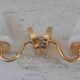 Pair of glass and gilded metal sconces 50s