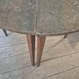 Half-moon tables with original marbled tops, Swedish provincial style Allmoge, 1860s