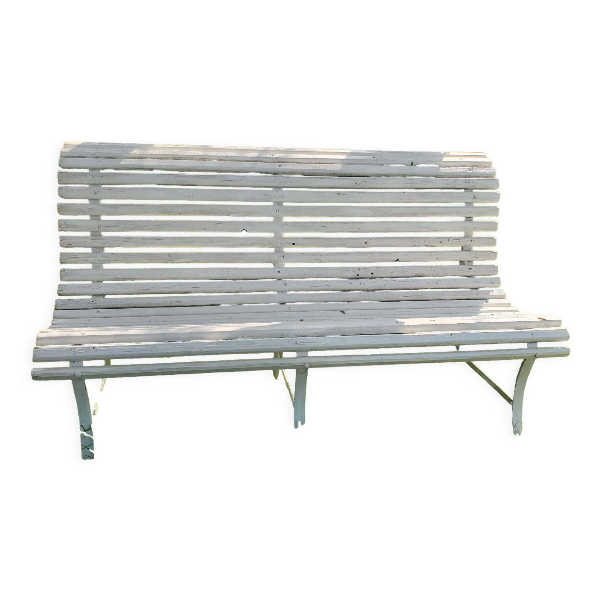 Outdoor slatted bench
