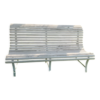 Outdoor slatted bench