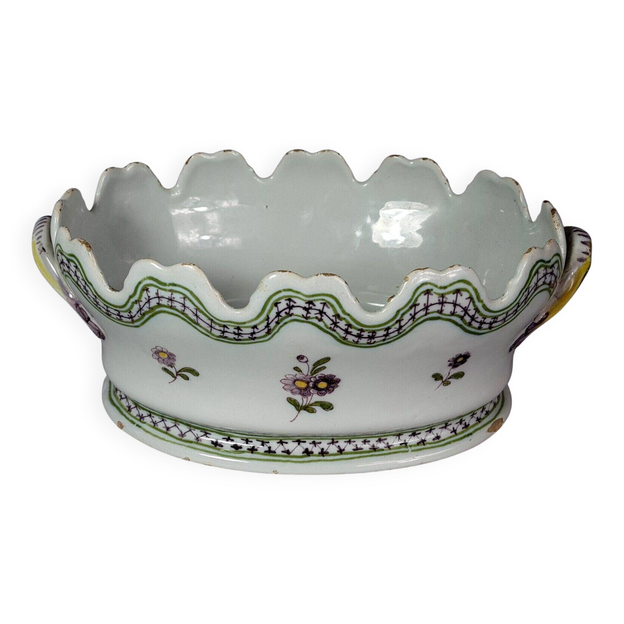 Ancien rafraîchissoir à verres céramique XIXe siècle