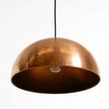 Original Italian Mid Century Modern copper dome pendant light