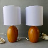 Pair of pine lamps, 80s