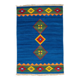 Scandinavian style vintage flat weave/kilim rug. 243 (254) x 164 cm = 96 (1