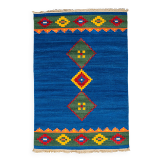 Scandinavian style vintage flat weave/kilim rug. 243 (254) x 164 cm = 96 (1