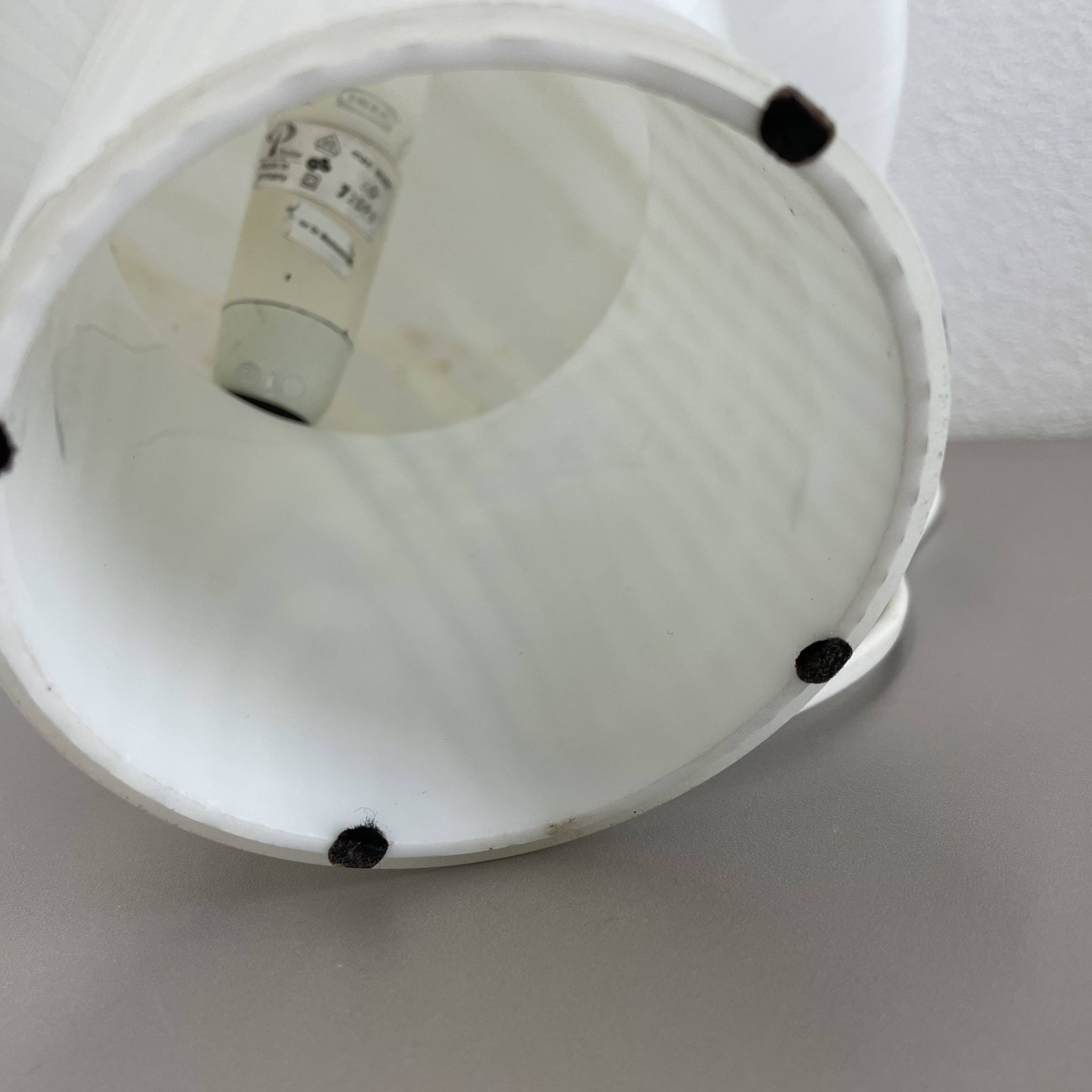 Original glass mushroom zebrano desk light by peill & putzler germany  1970s