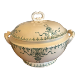 Soup-tureen in opaque porcelain from gien "venice"