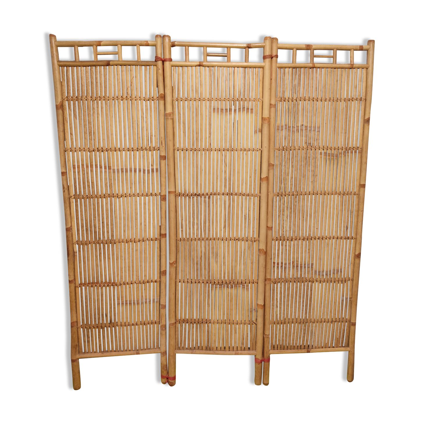 Vintage wicker rattan bamboo screen