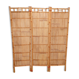Vintage wicker rattan bamboo screen