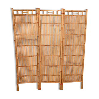 Vintage wicker rattan bamboo screen