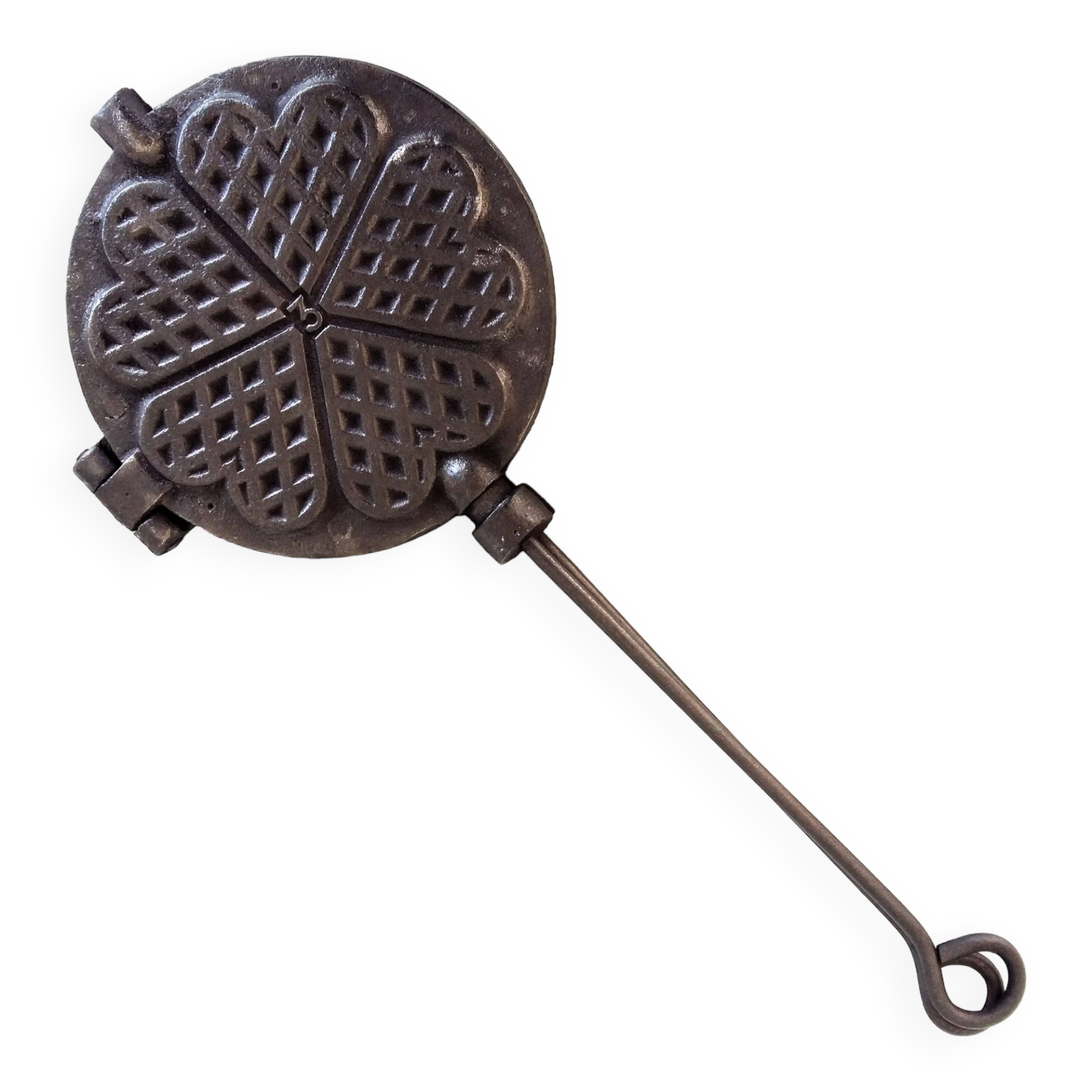 Heavy Antique Waffle Pan. Cast Iron Waffle Maker.