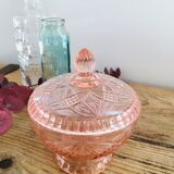 Pink glass candy box