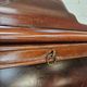 Antique walnut side table / tea table with drawer, shelves