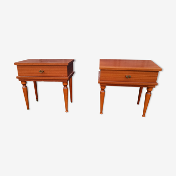 Pair of bedside tables from the 50s Scandinavian style with drawers