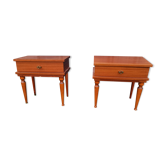 Paire de chevets des années 50 style scandinave avec tiroirs