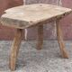 Brutalist coffee table in solid wood, tripod. (Popular art)