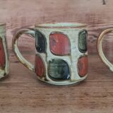 Glazed stoneware mugs from the 60s