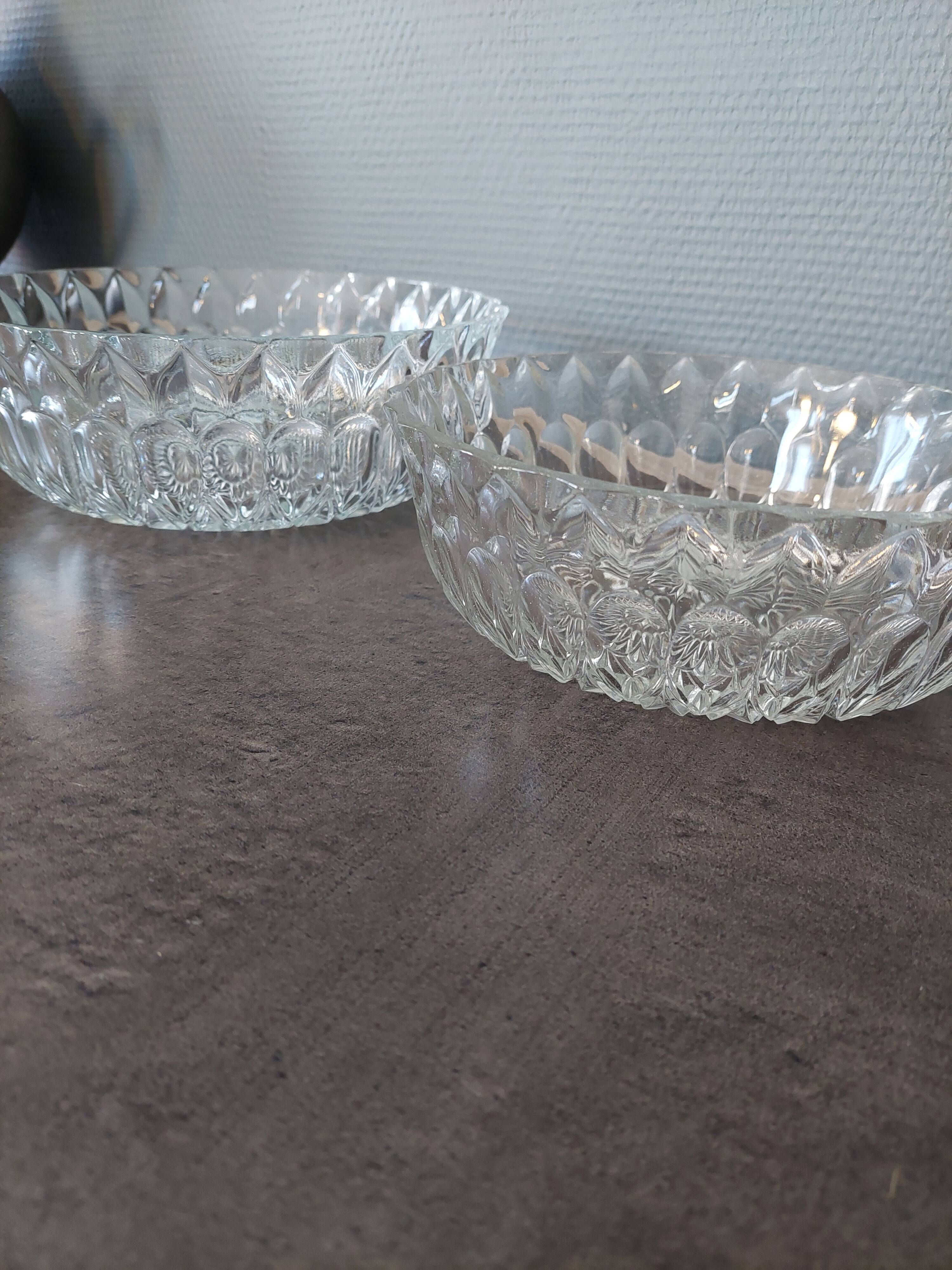 Vintage glass salad bowls