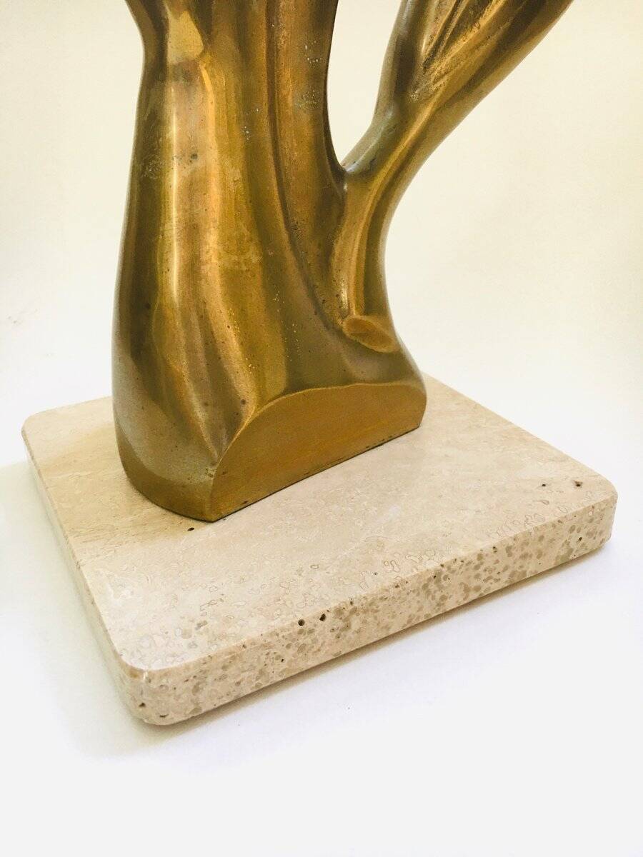 Brass Intertwined Male & Female Statue, 1970s