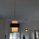 Paire suspension vintage 1960 Louis Kalff "Lierre" Philips carotte - 22 cm