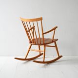 Scandinavian rocking chair 1950s/60s in beech and teak