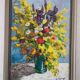 Peinture à l'huile - Bouquet de P. Monnet