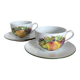 Tasses à déjeuner décor de fruits