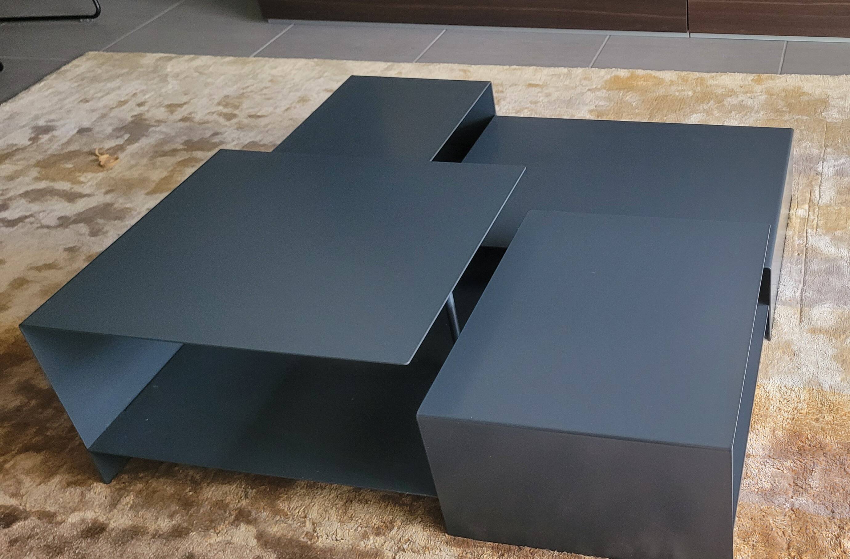 Table basse living divani b2 metal gris