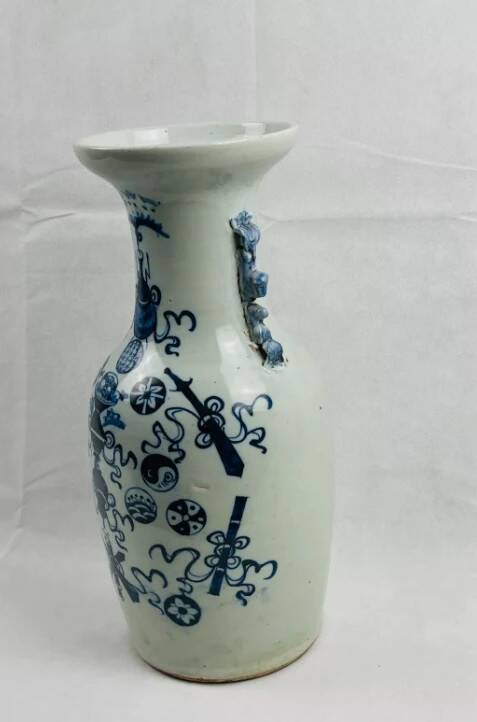Pair of Chinese porcelain baluster vases, Qing Dynasty