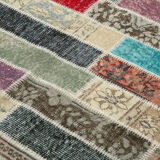 Tapis anatolien contemporain tissé à la main 173 cm x 231 cm tapis patchwork multicolore
