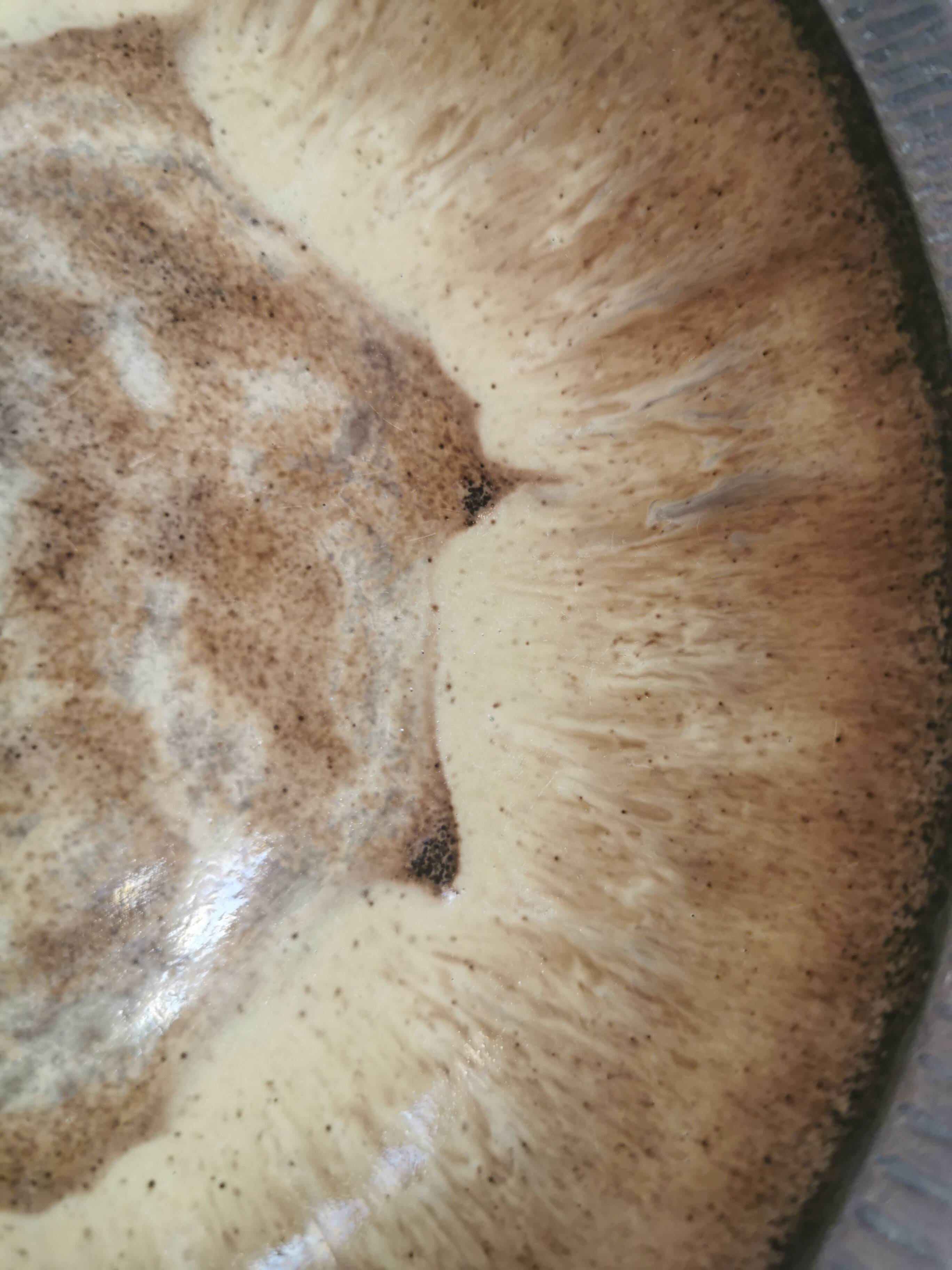 Delicious partially glazed ceramic dish 1970-80s