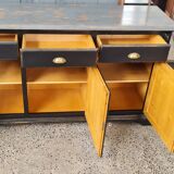 Three-door cabinet three drawers patina black