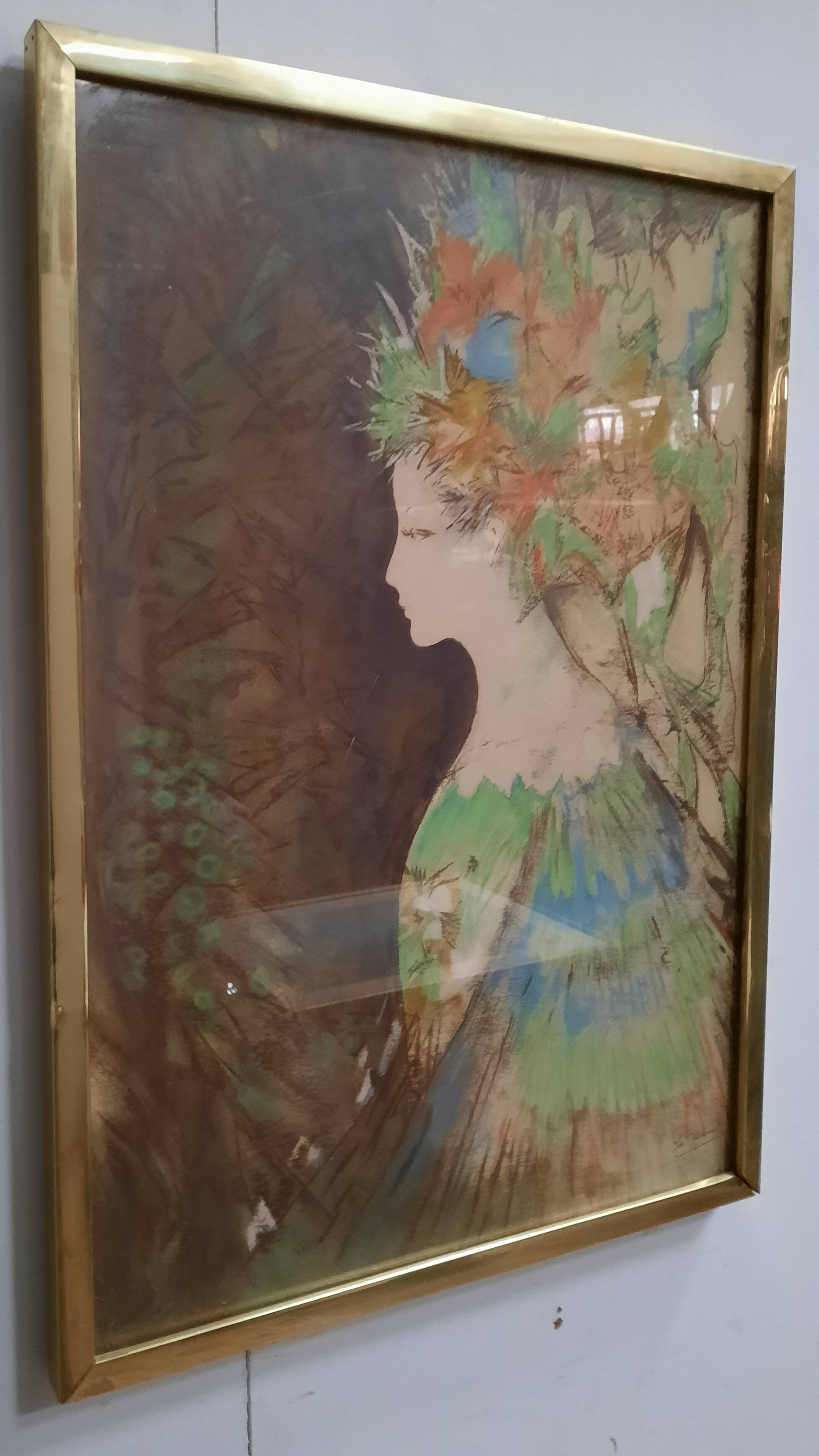 Lithograph portrait of a young woman