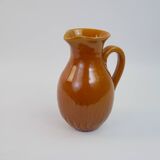 Pichet jaune ocre en céramique signé Félix Céram Vallauris circa 1960